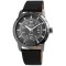 Ceas barbatesc, Raptor, carcasa argintie, cadran gri, data, curea neagra, 48mm