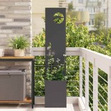 Ghiveci de Grădină cu Panou Decorativ Negru 32 x 140 cm