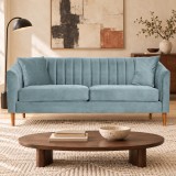Canapea Belle 208x80x85 cm Material Catifea Turcoaz (cod AF 2425)