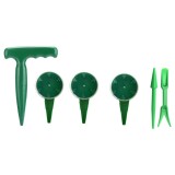 Cumpara ieftin Set 6 unelte pentru gradinarit, dimensiuni diferite, plastic, verde