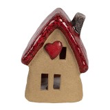Cumpara ieftin Casuta decorativa ceramica maro rosie 10x8x13 cm