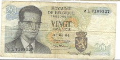 Bancnota 20 francs 1964 - Belgia
