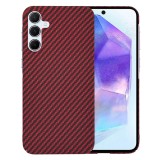 Husa slim carbon pentru samsung galaxy a55 5g - protectie premium fibershell, red