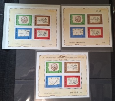 Ungaria MNH 1972 - Ziua marcii postale - Michel 88A + 88B + 88I - rar foto