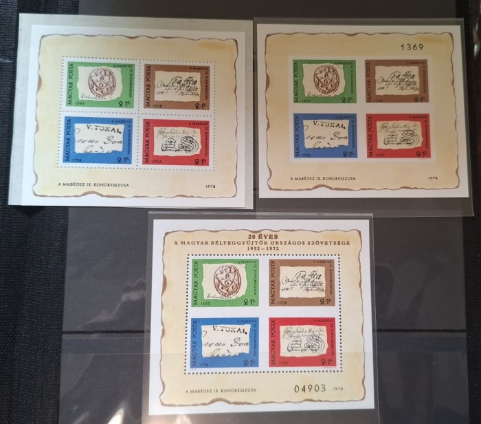Ungaria MNH 1972 - Ziua marcii postale - Michel 88A + 88B + 88I - rar