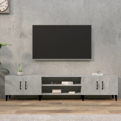 vidaXL Comodă TV, gri beton, 180x31,5x40 cm, lemn prelucrat foto