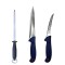 Set profesional de macelarie, injunghiat, transat, filetat, dezosat, 2 cutite, masat pentru ascutit