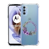 Husa antisoc pentru motorola moto g71 5g, airbag, pink wreath 10, clear