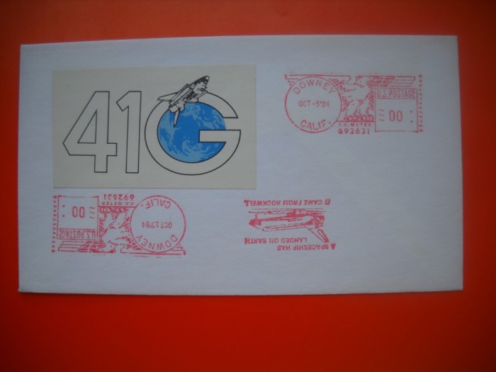 HOPCT PLIC S NR 573 SUA NAVA SPATIALA 41 G ANUL 1984 -AVION / AVIATIE