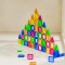 Set 88 Piese Magnetice de Constructie, Piese 5.5 cm, Magnetic Tiles, Forme Geometrice, 3 Ani, ABS, Magnet, 27.5 x 21.5 x 17 cm, Multicolor