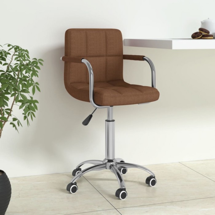 vidaXL Scaun de birou pivotant, maro, material textil