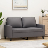 Canapea cu 2 locuri, gri, 120 cm, piele ecologica GartenMobel Dekor, vidaXL