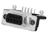 D-Sub 9-Pin Soclu Mamă 90&deg; THT UNC 4-40 AMPLIMITE, TE Connectivity