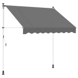 vidaXL Copertină retractabilă manuală Gri deschis 350 cm 42037056