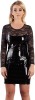 Rochie Black Level - neagra scurta din vinil negru