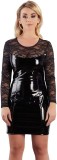 Rochie Black Level - neagra scurta din vinil negru