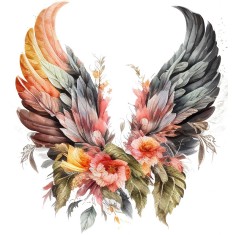 Sticker decorativ, Aripi, Negru, 64 cm, 1355STK-10