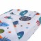 Lenjerie patut bebe, SomnART, cearceaf pat 60x120x10 cu elastic, cearceaf pilota 80x110, perna joasa 20x35, Rachete