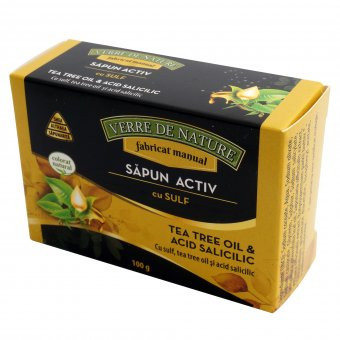 Sapun Activ cu Sulf, acid salicilic si Tea tree oil 100 g foto
