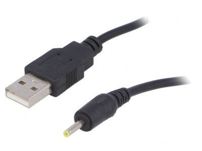 Cablu USB A la DC 2,5/0,7 Negru 0,8m foto