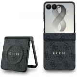 Husa MagSafe pentru Samsung Galaxy Z Flip8 F776, Guess, 4G Leather Classic, Neagra