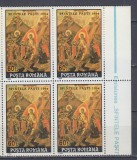 ROMANIA 1992 LP 1284 SFINTELE PASTI BLOC DE 4 TIMBRE MNH, Nestampilat