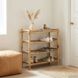 vidaXL Raft pentru &icirc;ncălțăminte cu raft natural 4 niveluri Bambus 42028050