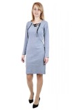 E748-4 Rochie midi din material reiat decorata cu snur