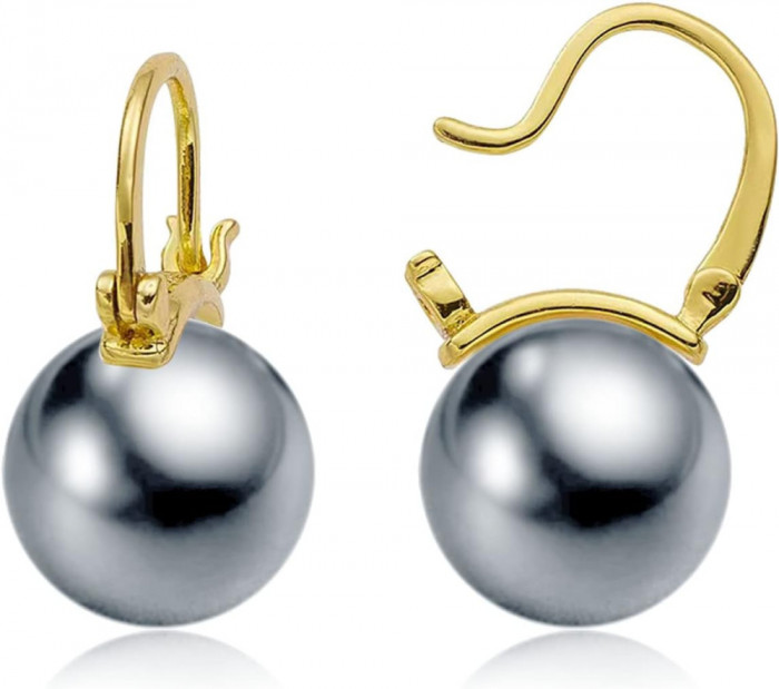 XEL Cercei cu perle pentru femei,Cercei cu perle placate cu aur 18K Hypoallergen