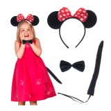 Set petrecere Minnie Mouse cu codita, papion si bentita