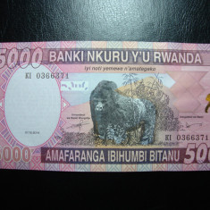 RWANDA 5000 FRANCS 2014 UNC