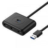 Hub USB UGREEN CR113, 4 x USB-A 3.0, 0.5m, Negru