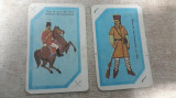 2 cartonașe cu uniforme militare romanesti.