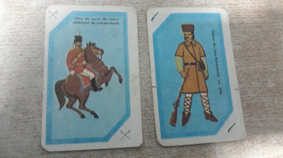 2 cartonașe cu uniforme militare romanesti. foto
