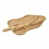 Platou pentru servire, din lemn de fag, in forma de frunza 50x26x2cm / EXT 5612