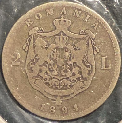 2 LEI 1894 CAROL I/ PIESA DIN POZE/ LIVRARE IN CARTONAS foto