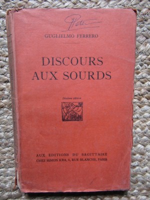 Discours aux sourds, Guglielmo Ferrero 1924 foto