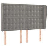 Cumpara ieftin Tablie de pat cu aripioare gri deschis 147x23x118/128cm catifea