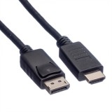 Cablu Displayport la HDMI 2m T-T Negru, Roline 11.04.5781