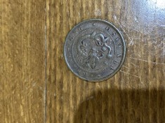Moneda cupru 10 cash China (Kwang-tung) anii 1900, stare buna foto