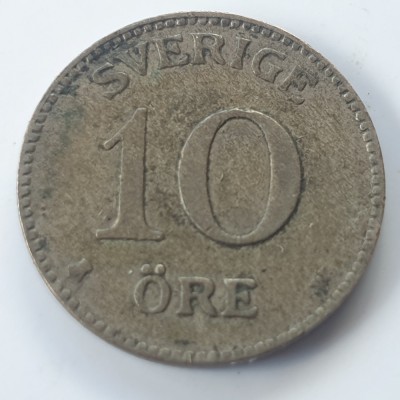 Suedia 10 &amp;ouml;re 1917 argint foto