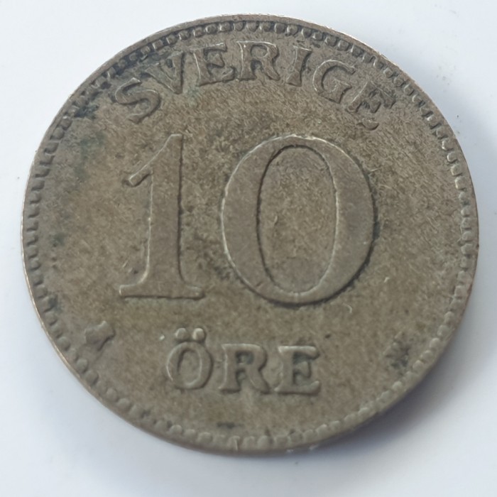Suedia 10 &ouml;re 1917 argint