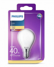 Bec LED Philips tip lumanare 4.3W (40W), E14, alb cald, fara intensitate variabila, temperatura culoare 2700K, 470 lumeni, 220-240V, durata de viata 1 foto