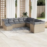 Gossi set canapele de gradina cu perne, 11 piese, bej, poliratan