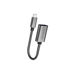 Cablu adaptor OTG Dudao L15T USB Tip A (Mama) la USB-C Tata, Standard USB 2.0, Gri foto