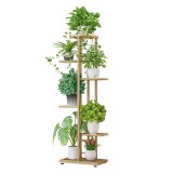 Suport flori metalic auriu BAMIR TIP 3, 6 rafturi, 43.5x22x108 cm, gradina, interior/exterior