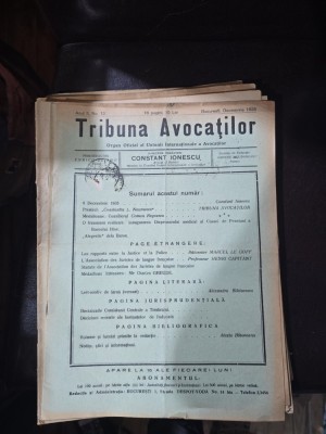 Tribuna Avocaților nr. 12/decembrie 1935 foto