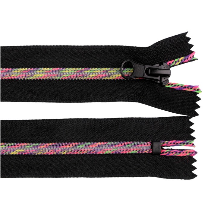 Fermoar spiralat nedetasabil, lungime 16 cm, curcubeu