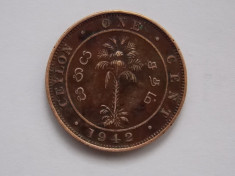 ONE CENT 1942 CEYLON foto