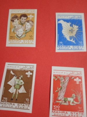 MAHRA STATE 1967, SCUTISM - SERIE COMPLETĂ MNH IMPERF. foto